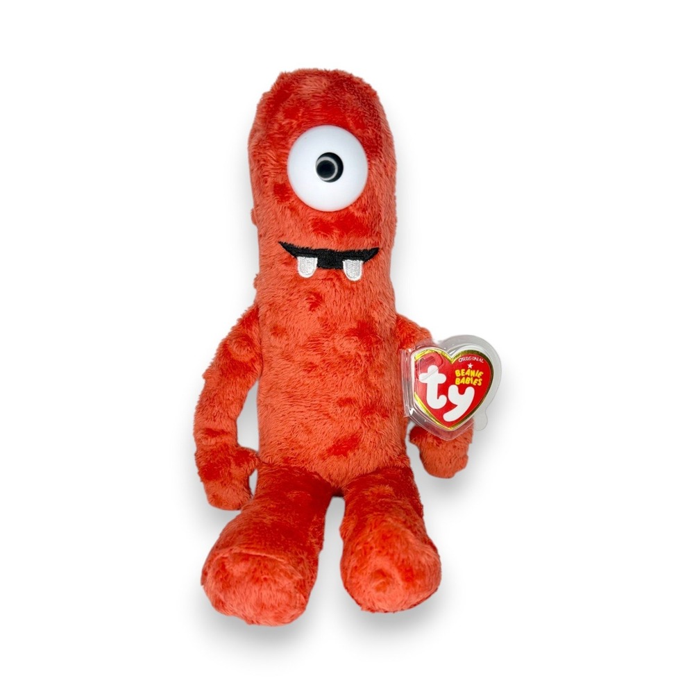 Muno Yo Gabba Gabba | Red One-Eyed Friend | Mint Heart Tag TY Beanie Baby